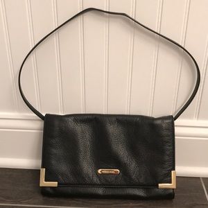 Michael Kors Black Leather Clutch/Shoulder Bag